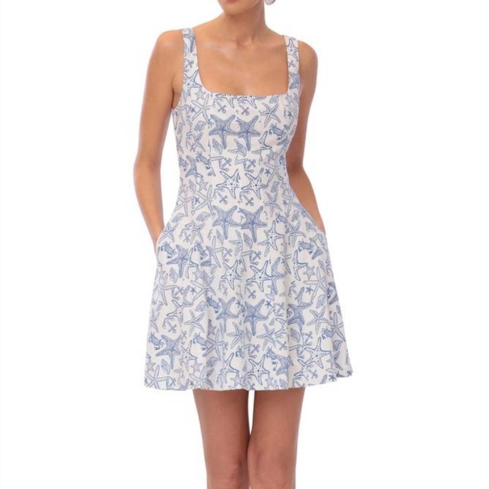 Avec Les Filles Blue and White Dress